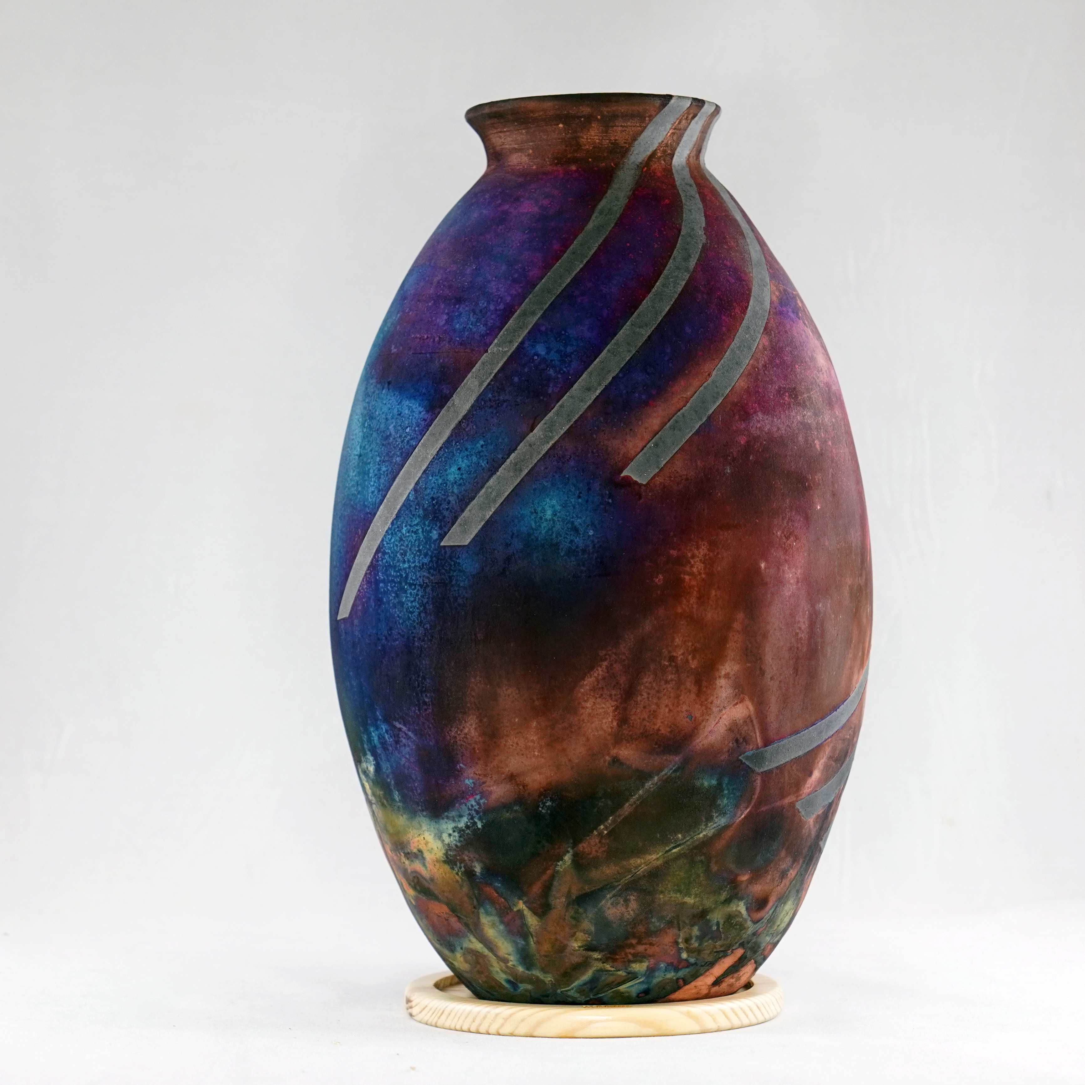 Carbon Half Copper Matte Globe Vase
