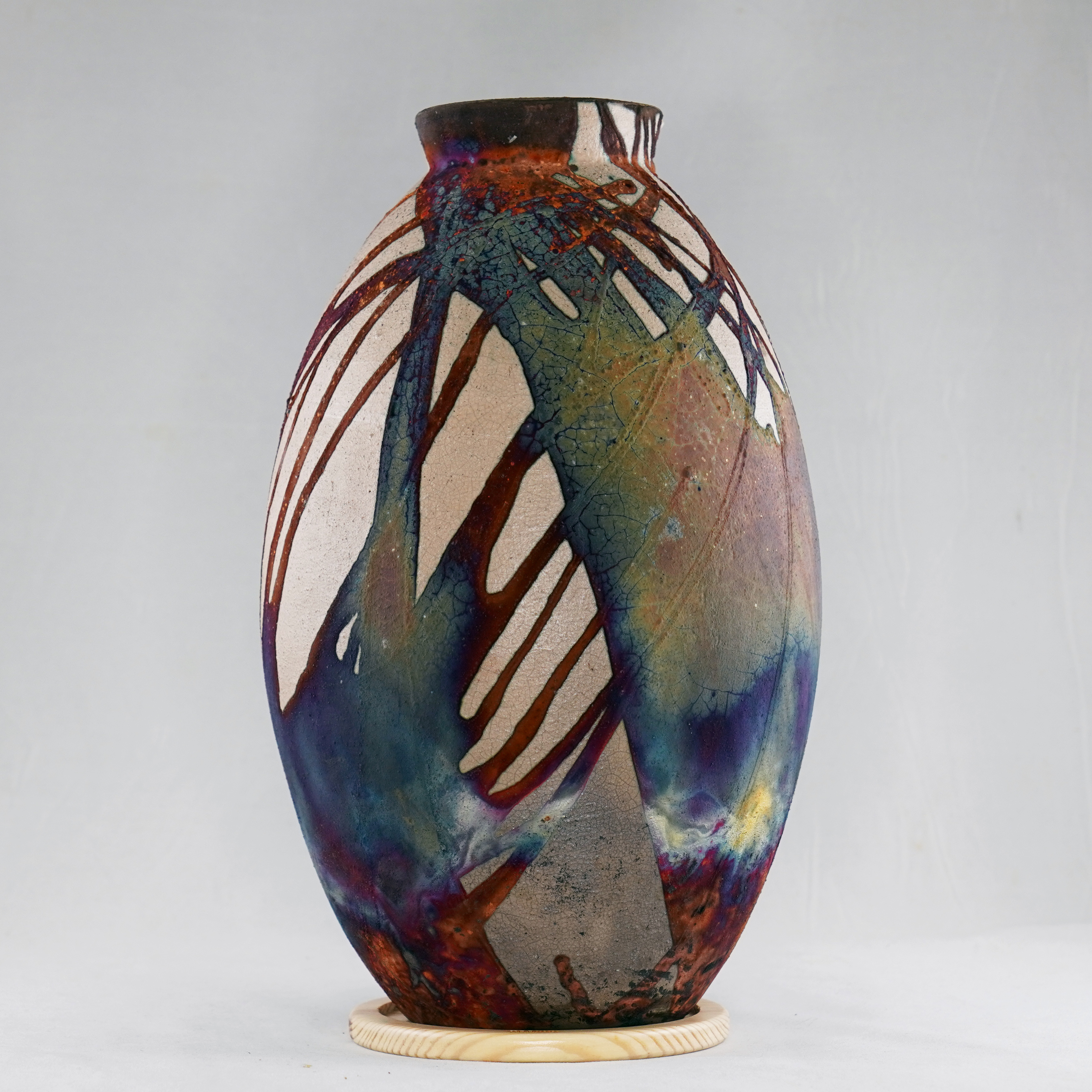 Half copper Matte Oval Vase