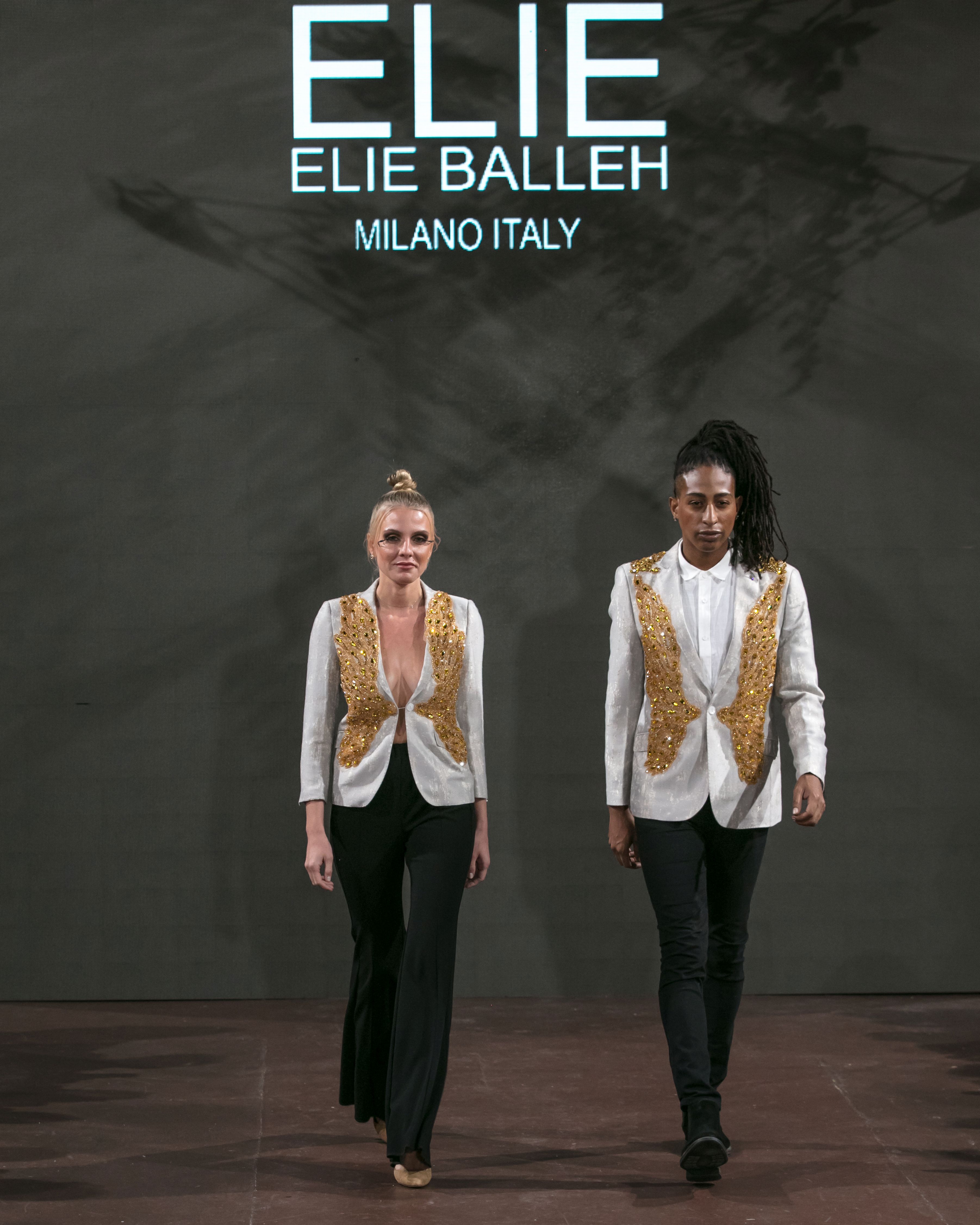 Super Model Quann Boyd and Anna kiseva  Designer Elie Baleh Fashion Show