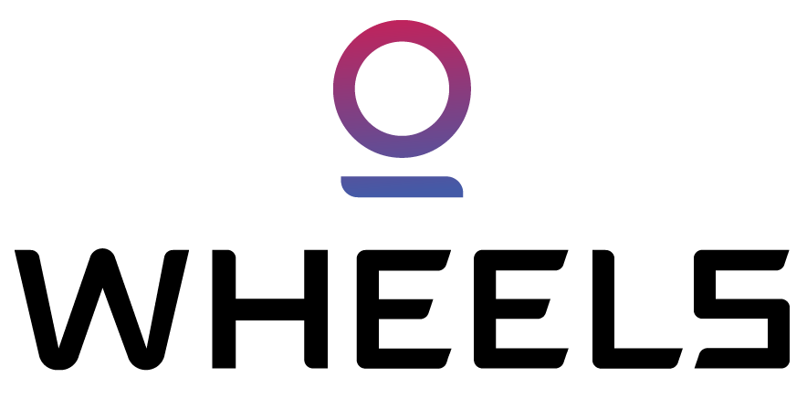 Gradient Wheels Logotype with Icon Vertical