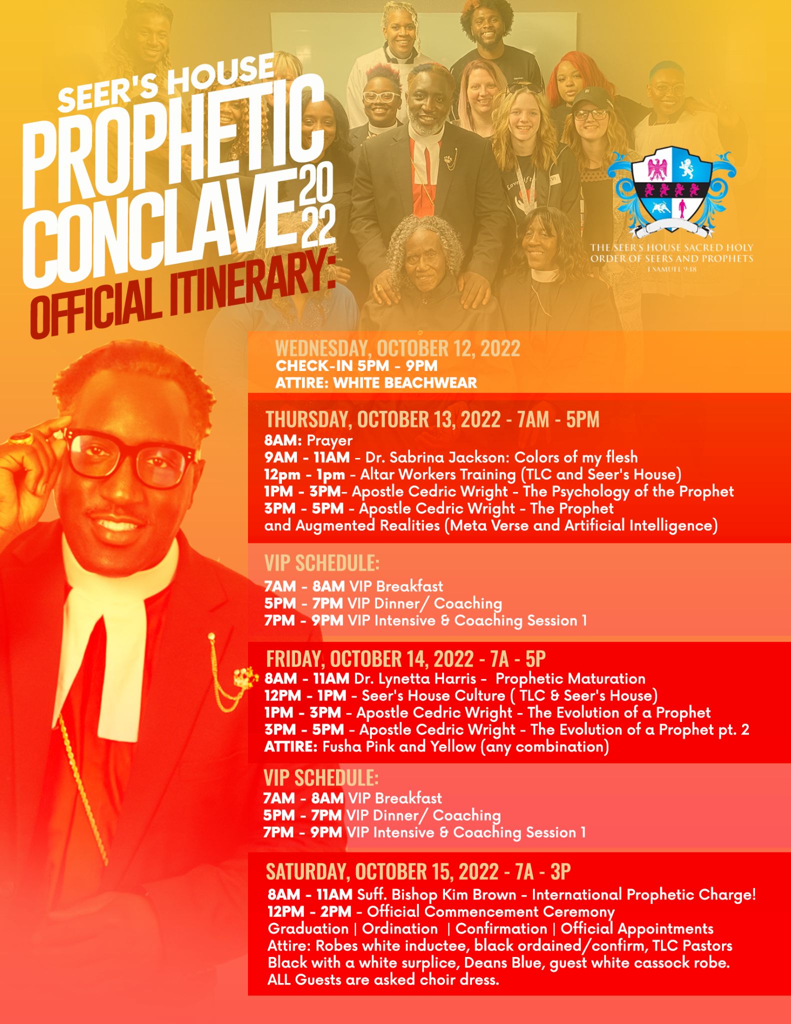 Prophetic Conclave Schedule