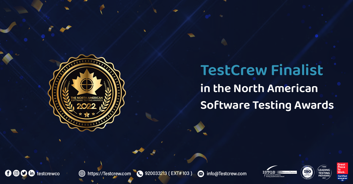 TestCrew Finalist in the North American Software Testing Awards