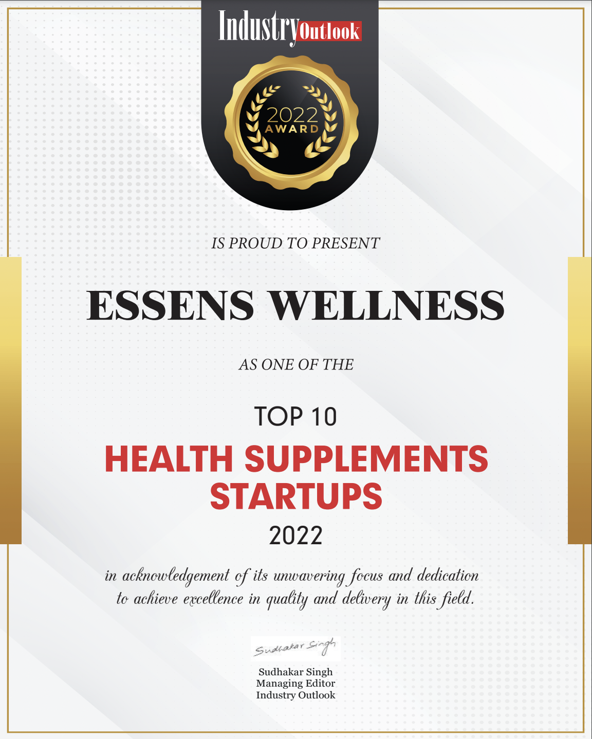 Top 10 Health Supplement StartUps 2022 by Industry Outlook