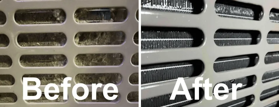 Before and After Condenser Clean