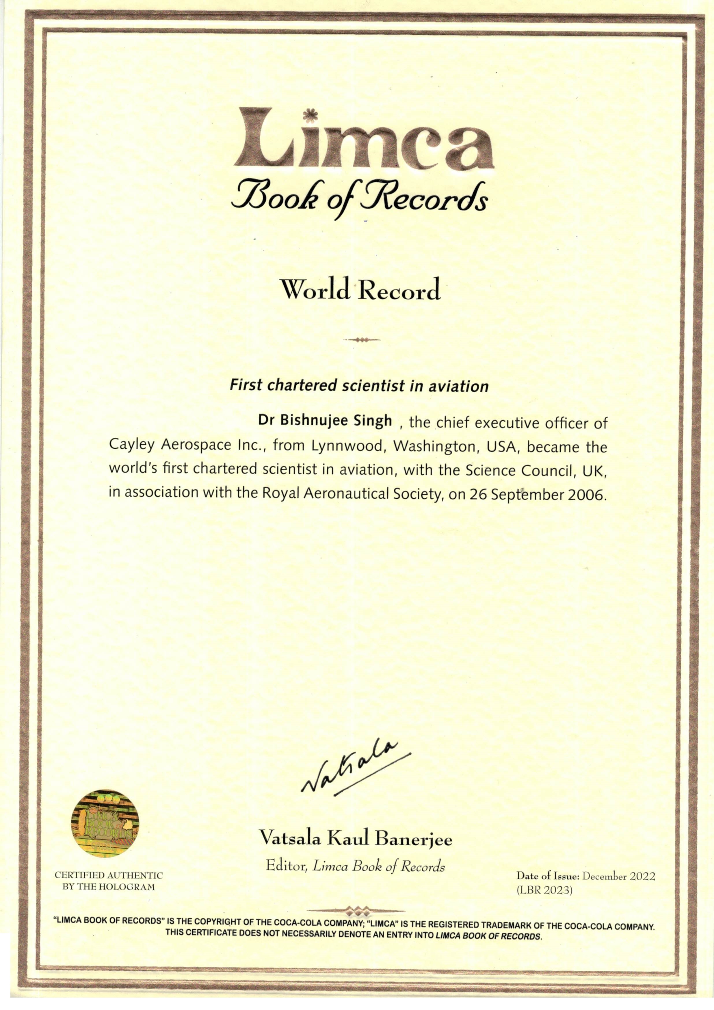 Limca Book of Records World Record WR 2023