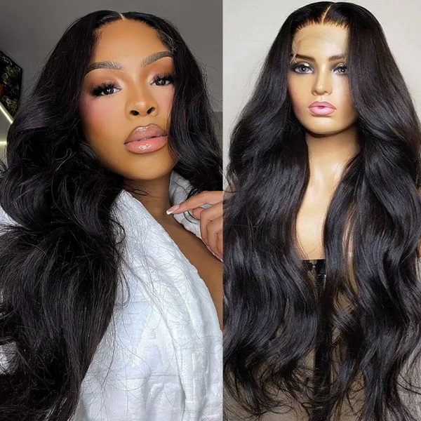 sunber 5x5 hd lace closure wigs invisible transparent hd lace body wave human hair wigs pre plucked 