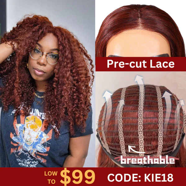 sunber reddish brown jerry curly 13x4 lace front wig real human hair