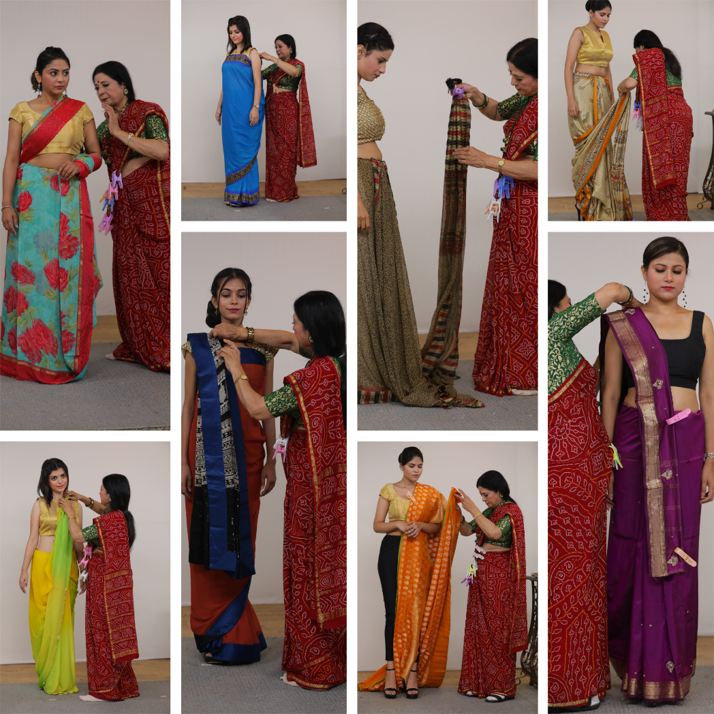 Select Styling Pictures of Kalpana Shah during her 24 Hours Draping Marathon Stint in 226 Styles