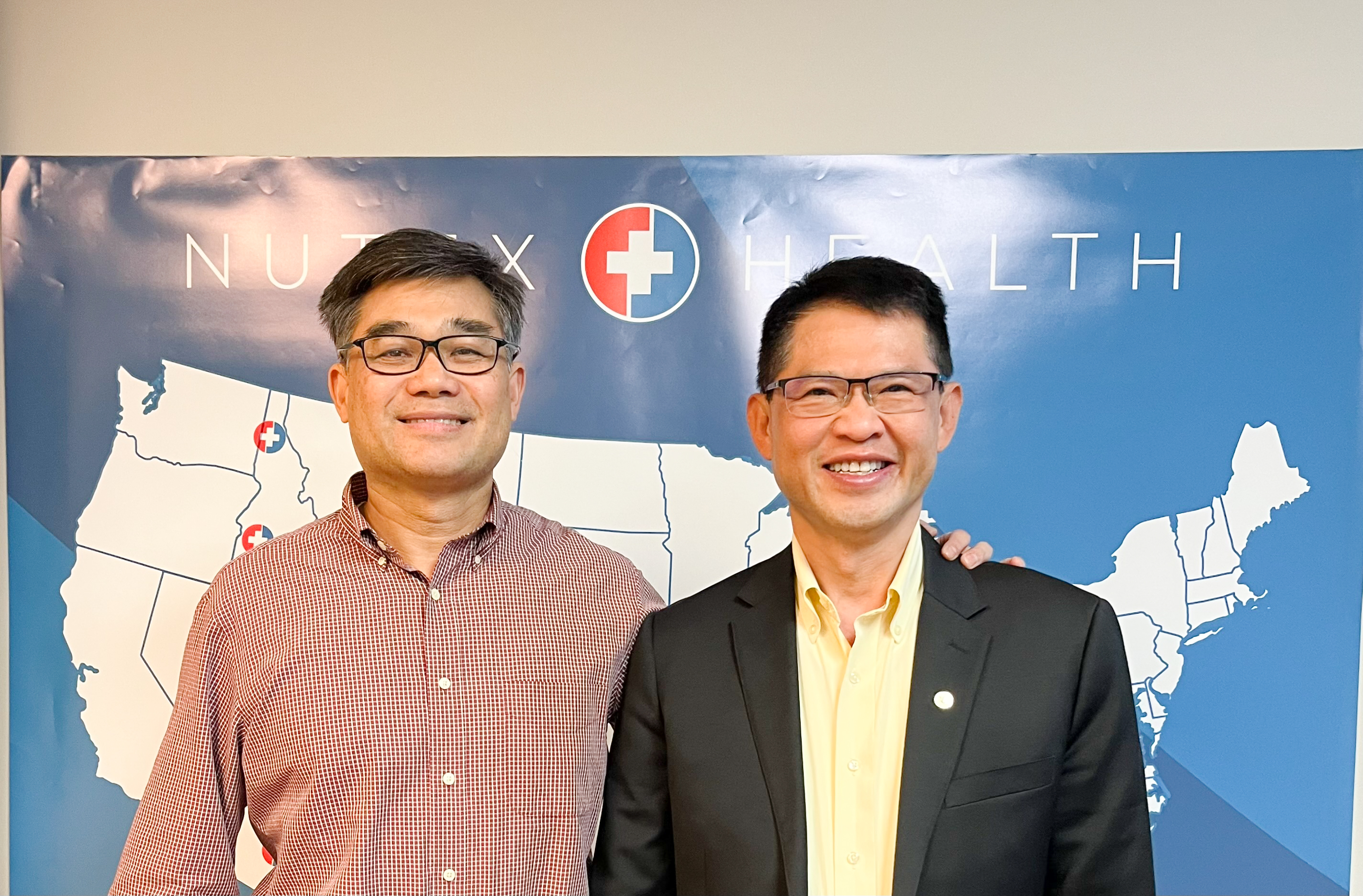 Dr. Tom Vo, CEO &amp; Chairman of the Board of Nutex Health Inc. (left) with Mr. Steven Truong, CEO VinBrain.