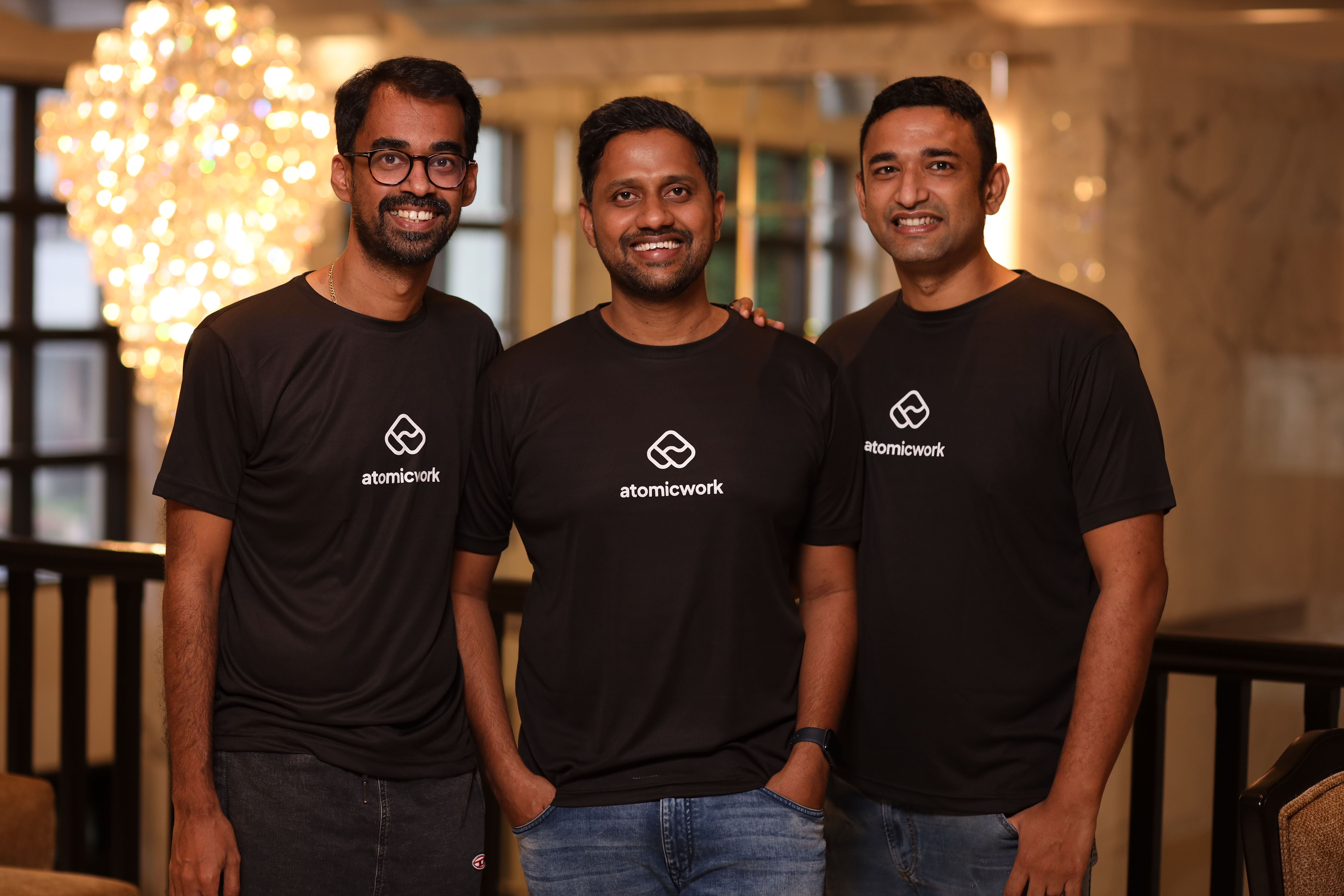 Atomicwork founders: (L to R): Kiran Darisi, Vijay Rayapati and Parsuram Vijayasankar