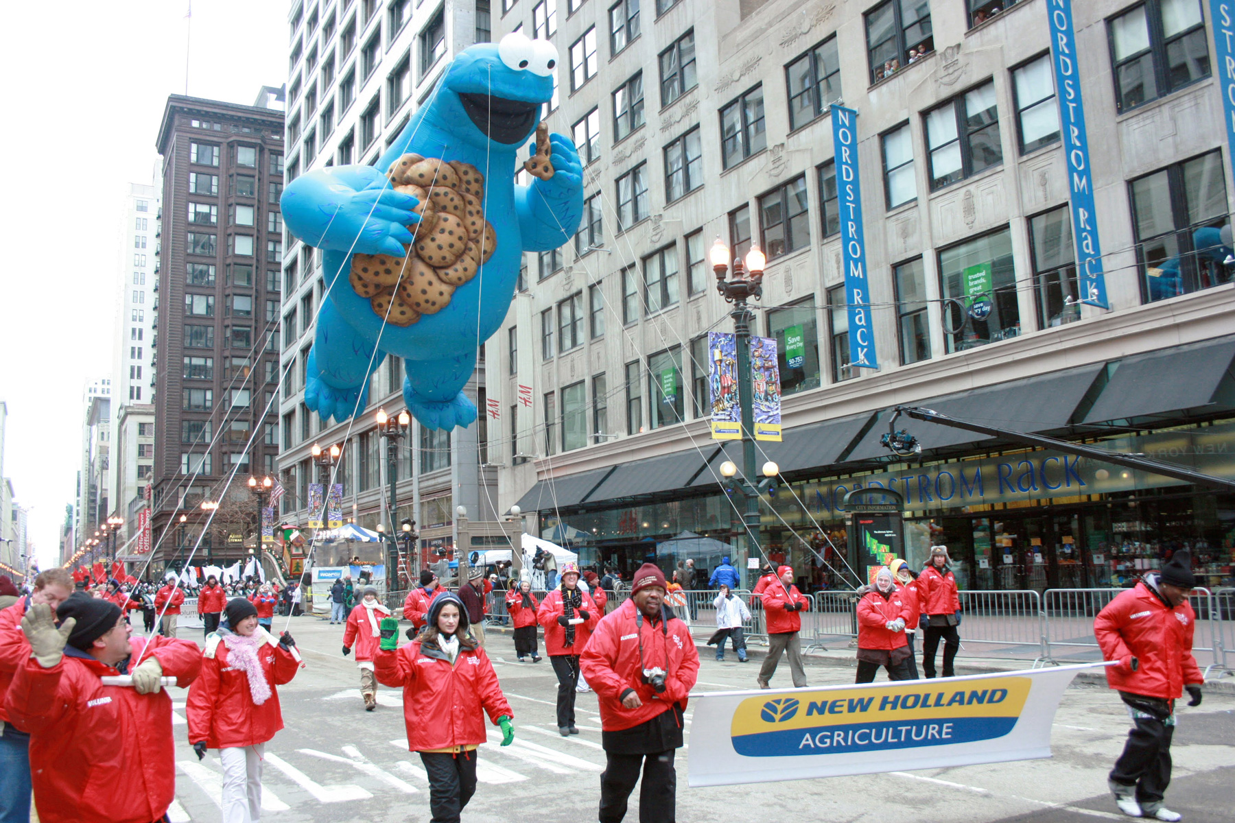 Cookie Monster is one of the many high-flying inflatable balloons making its way back to the Chicago Thanksgiving Parade