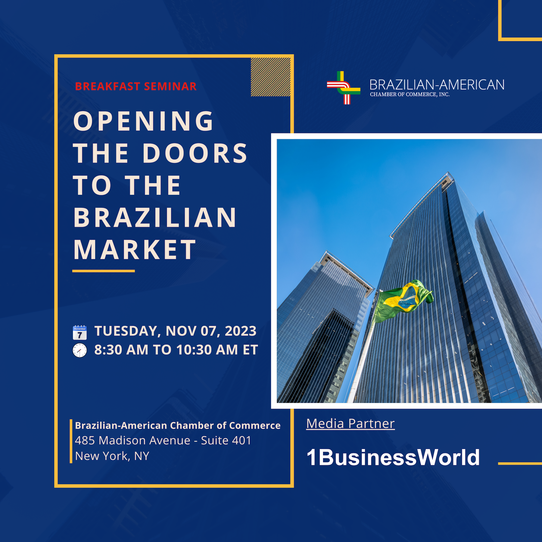 Opening the doors to the Brazilian market at the Brazilian-American Chamber of Commerce