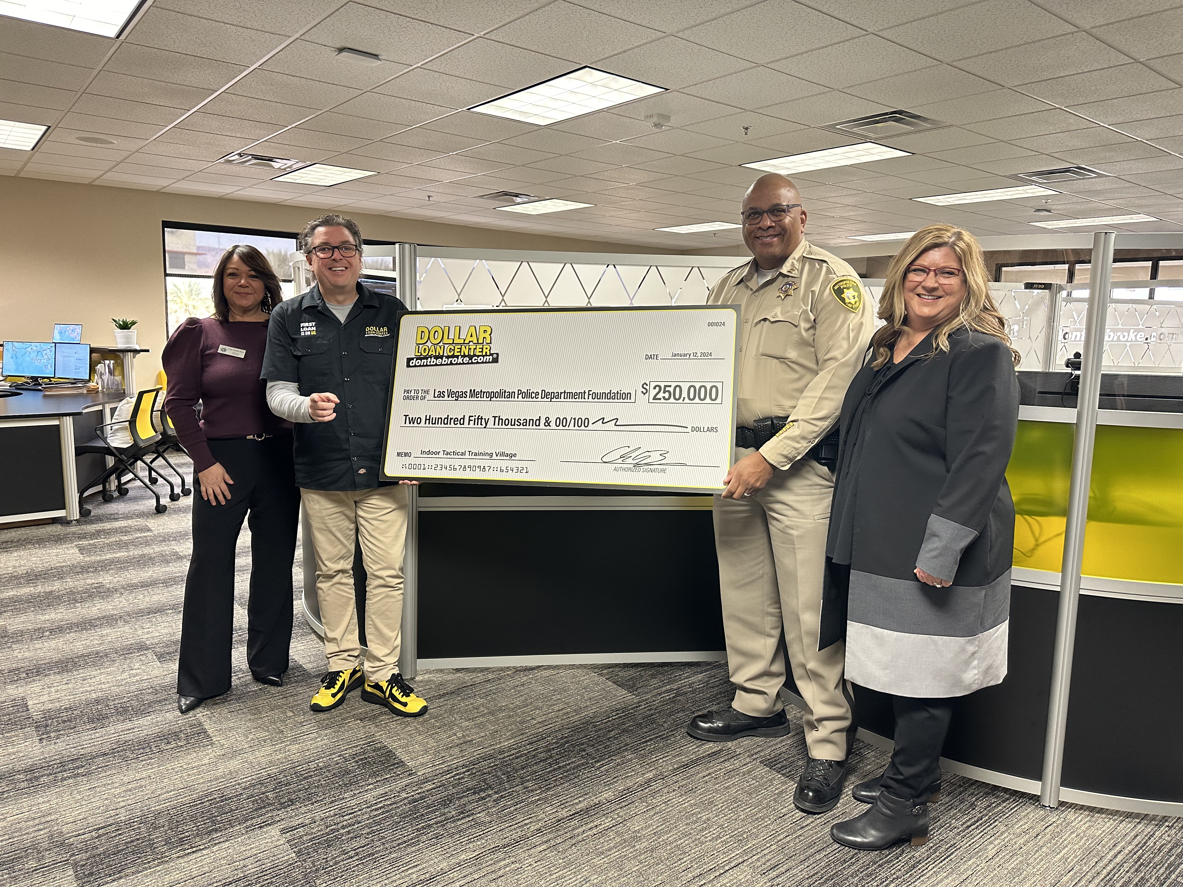 Dollar Loan Centers makes a 250000 donation to Las Vegas Metro Police Department Foundation