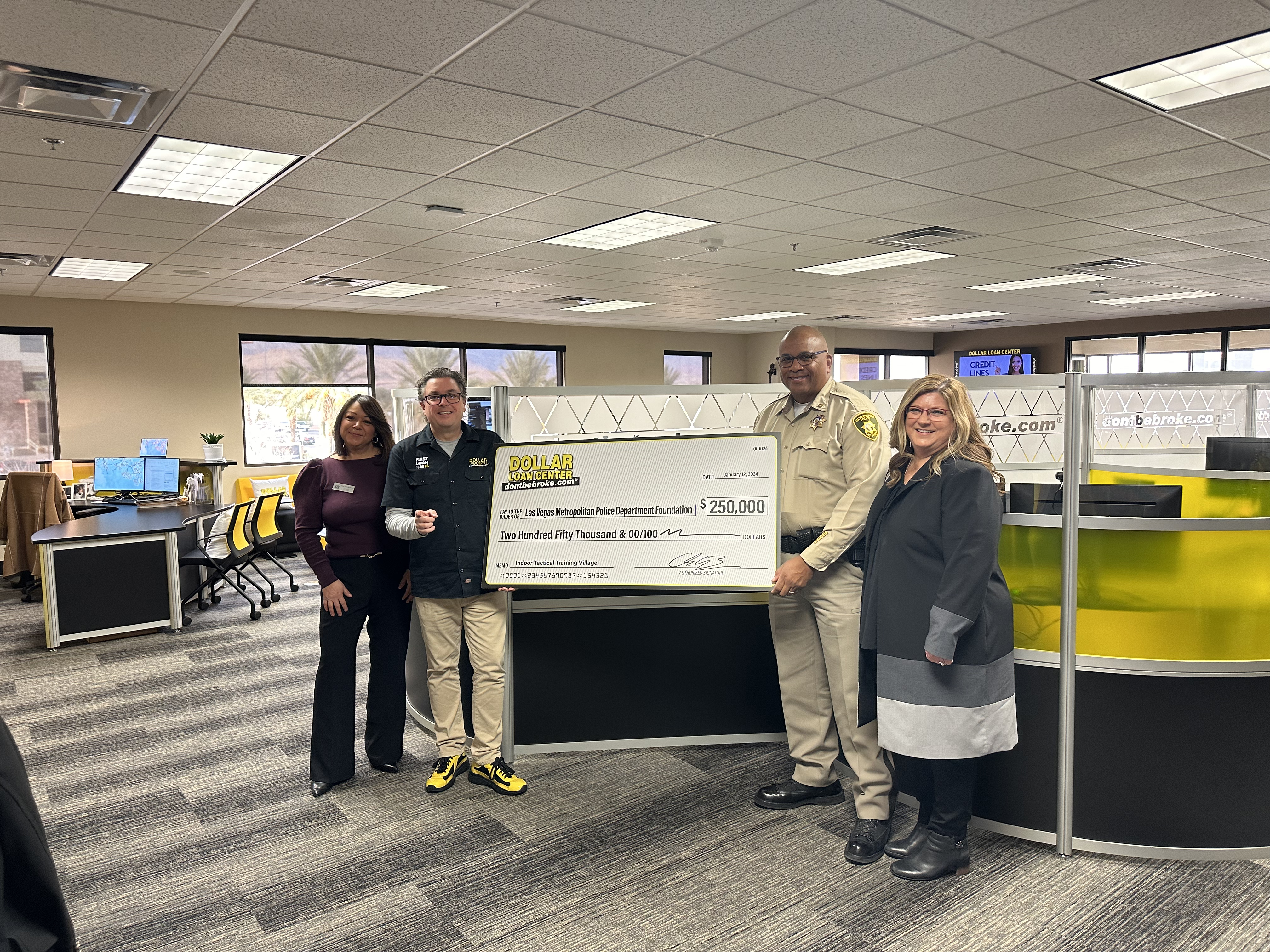 Dollar Loan Centers makes a 250000 donation to Las Vegas Metro Police Department Foundation