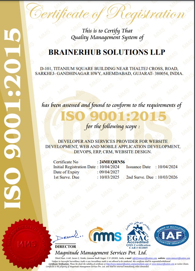 BrainerHub Solutions ISO 9001 2015